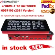 Devicewell HDS7105 2022 5CH Video Switcher 4*HDMI+1*DP Multi-view Live Streaming