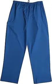 [Tropi] Mens Scrub Pants - Three Pocket Medical Scrubs Uniform Cargo Bottom, Royal, Large