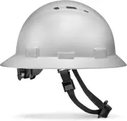 Updated Vented Full Brim Hard Hat, White Carbon Fiber, Padded, OSHA Construction
