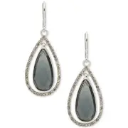 Anne Klein Silver-Tone Large Teardrop Crystal Orbital Drop Earrings Blue NEW