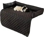 Couch Cover for Dogs, 75x75 cm Pet Furniture Protector with Memory Foam Neck Bolster, and Water-Resistant Base Layer for Couch Protection Waterproof Dog Bed Cover Sofa Bed Funiture Protector (Black)