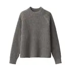 MUJI Women's Andean Wool Mock Neck Sweater BA1P6A4A Dark Mocha Brown Women's M
