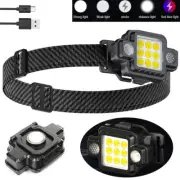 LED Headlamp Head Torch Magnetic Work Light Lamp Rechargeable Flashlight