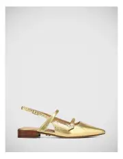 [Wittner] Maddy Metallic Crease Leather Slingback in Gold
