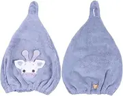 FOYTOKI Super Absorbent Head Towel Cap Quick Dry Fleece Towel for Women Hair Drying Bath Cap Soft Fabric Cartoon Style Odorless Skin-Friendly