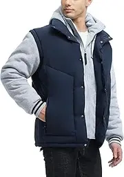 [JAWERU] Men's Hooded Winter Coats Water Resistant Warm Thicken Insulated Full Zip Windproof Jackets with Pockets
