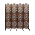 Round design Folding Partition screen set of 4, Mid century wooden free standing