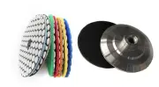 wet polisher grinder 4" dry stone granite marble 17 buffer polish pad alu backer