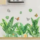 Decoration Butterfly Removable Plants Leaves Wall Stickers Flower Wall Decals