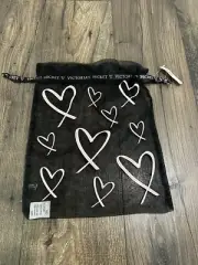 NWT Victoria's Secret Pink Black Lingerie Bag Drawstring Mesh Pouch Laundry Bag