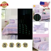 Glow-in-the-Dark Unicorn Bedding Set for Kids - Full 6-Piece Comforter Set