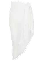 Melissa Odabash Pareo Rayon Sarong, Sarong, White - One Size One Size