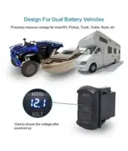 SDV-B Snap-in Double Voltmeter, Blue LED Display, Rocker Switch Style Voltage, M