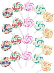 [Generic] 20pcs Diy Jewelry Lollipop Pendants Beads for Making Charms Candy Decor Charms Bulk