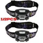 2x Rechargeable LED Head Torch Headlight Lamp CE Camping Induction Headlamp USB