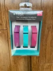 Fitbit Flex 3 Pk Vibrant Accessory Wristbands Bands Violet/Pink/Teal Large NEW