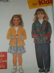 UNCIRCULATED SIMPLICITY # 7428 - GIRLS SKIRT-PANTS & PLAY JACKET PATTERN 2-7FF