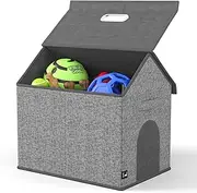 Mindspace Dog Toy Bin for Dog Chew Toys - Divided Storage Box with Lid for Dog Toy Storage, Pet Storage - Pet Supply Organizer, Dog House, Dog Toy Baskets for Dog Stuff | Oxford Collection