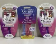 3 Packs Mixed Gillette venus Disposable Razors & 2 Bic Soleil Smooth Scented. 12