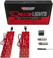 RestoLights Red LED Tail Lights Kit Compatible with 1967-1972 Chevy C10-10 Sequential Modes - Includes Taillight Boards, White Reverse Bulbs & Electronic Flasher