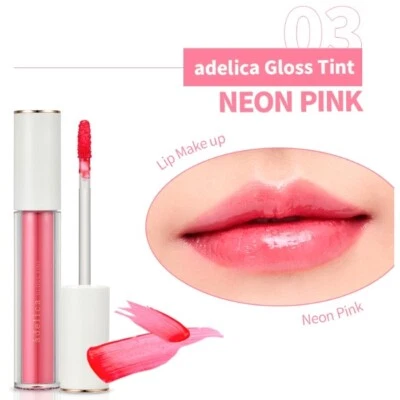 ATOMY Adelica Gloss Tint 4ml #Neon Pink High-adhesive glossy coating Lip Tint