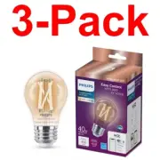 PHILIPS 3-Pack 40W Equiv. A15 Smart Wi-Fi LED Light Bulb WiZ Bluetooth Alexa Dim