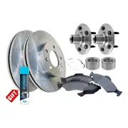 Rear Wheel Bearing Hub Assembly + Brake Rotor Pad Kit for Ford Explorer UT UX UZ