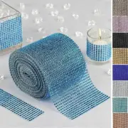 10 yards x 4.5" DIAMOND MESH WRAP ROLL SPARKLE RHINESTONE Crystal Ribbon Crafts