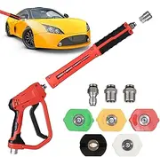 Pressure Washer, Cordless Pressure Washer, Detachable Short Cleaner with Swivel | High-Power Wand, Car Wash Kit, Watering Sprayer Cleaning Tool for Gutter, Patio, Car and Window