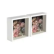 Nicola Spring 2 Piece Box Photo Frame Set - 6 x 6 Square Acrylic Frame