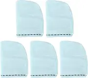 Hair Drying Hat Cap Turban Absorbent Towel Wrap Made of Microfiber Material Quick Dry Hair Solution for Home Traveling Suitable for Straight Curly Long Hair 5PCS Set (Blue)