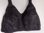 NIB Playtex #1107 BLACK Wirefree Easy On Front Close Bra Size 44DDD