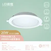 在飛比找蝦皮購物優惠-台灣現貨15CM/15公分LED超薄崁燈-20W附變壓器與快