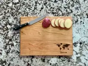 World Map Cutting Board | Globe Continent Charcuterie Board | Custom Serving