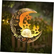 Moon Solar Lights Outdoor Garden Decorative Star Solar Lantern with Warm Light