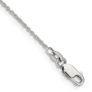 9 Inch Sterling Silver 1mm Cable Chain Anklet