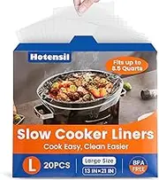 Hotensil Slow Cooker Liners 20 Count 13" x 21" Pot Liners Fit 3QT to 8 QT Pots Easy-Cleaning Cooking Bags