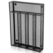 E-far Kitchen Drawer Organizer Mesh Wire Utensil Tray Drawer Organizer Black ...