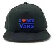 NEW Vans Off The Wall I Heart Love Black Blue Mens Snapback Hat Cap Adjustable