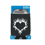 Flaming Heart - Funny Novelty Stubby Holder With Base