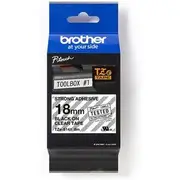 Brother TZE TAPE 18MM BLACK ON CLEAR STRONG