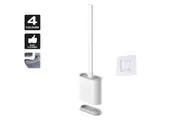 Vivva Bathroom Silicone Bristles Toilet Brush Holder Creative Cleaning Brush Set(White)