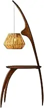 Indoor Floor Lamps Side Table with Lamp Combo with LED Bulb, Bedside Reading Lamp, Modern End Table with Floor Lamp for Bedroom, Living Room, Office Standing Lamp