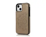 Iphone 15 Wallet Phone Case,Pu Leather Phone Case With RFID Blocking and 3 Card Holder-Grey