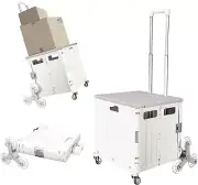 Foldable Shopping Trolley, Portable Utility Cart with Stair Climbing Wheels, ...