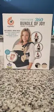 Ergobaby Four Position 360 Bundle Of Joy Baby Carrier+Infant Insert Black Camel