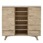 [James Lane] Nova Bar Cabinet Acacia and White Concrete