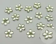 500 Clear Acrylic Flatback Faceted Flower Rhinestone Gems 8mm