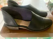 Diba True No Way Out Comfy Leather Flat Shoes/Boots Black Women’s 6.5 Slip On