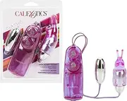 CalExotics Dual Bunny Teaser - Double Bullet Vibrator with Rabbit Tickler - Sex Toys for Couples - Adult Vibe Eggs Massagers - Purple